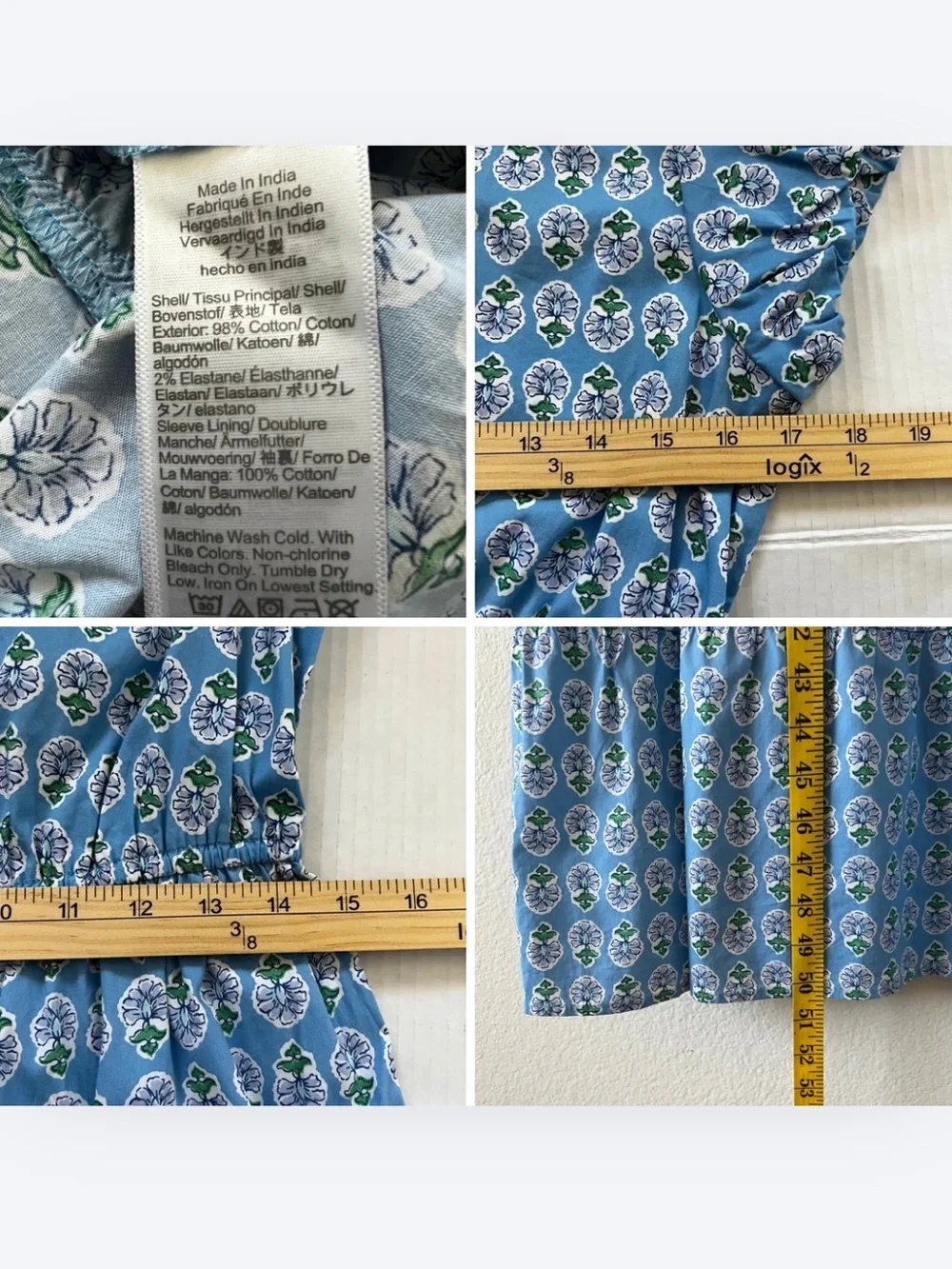 NWT J.Crew Willa Tiered Midi Dress Mountain Bluebird Floral Blue Size 8